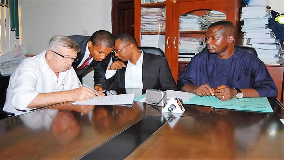 Contract signing with the Honourable Commissioner for Works, Bayelsa State